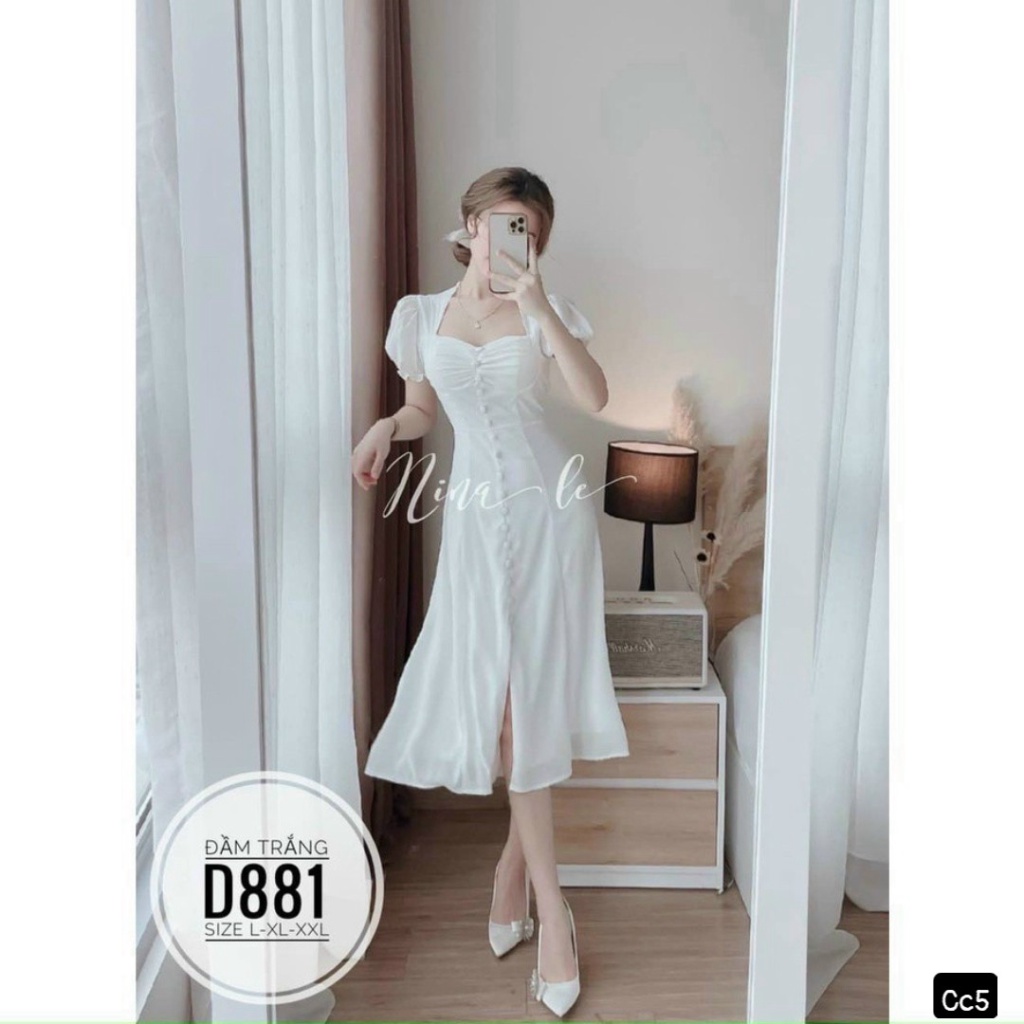 (Free ship) Sale Lớn Mẫu Mới Ra KHo--- Đầm Đũi Nhăn Có Hàng Cúc Áo Dài Nhìn Giản Đơn NHưng Cực Xinh UP HHP Fashion