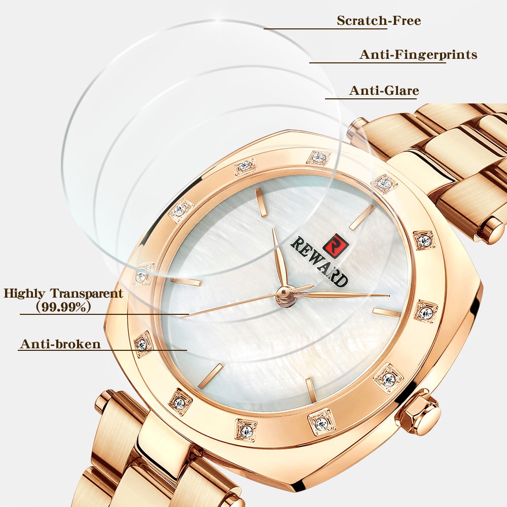 Đồng Hồ Quartz Chống Thấm Nước Thanh Lịch Bằng Thép Không Gỉ 21054 Thời Trang Cho Nữ