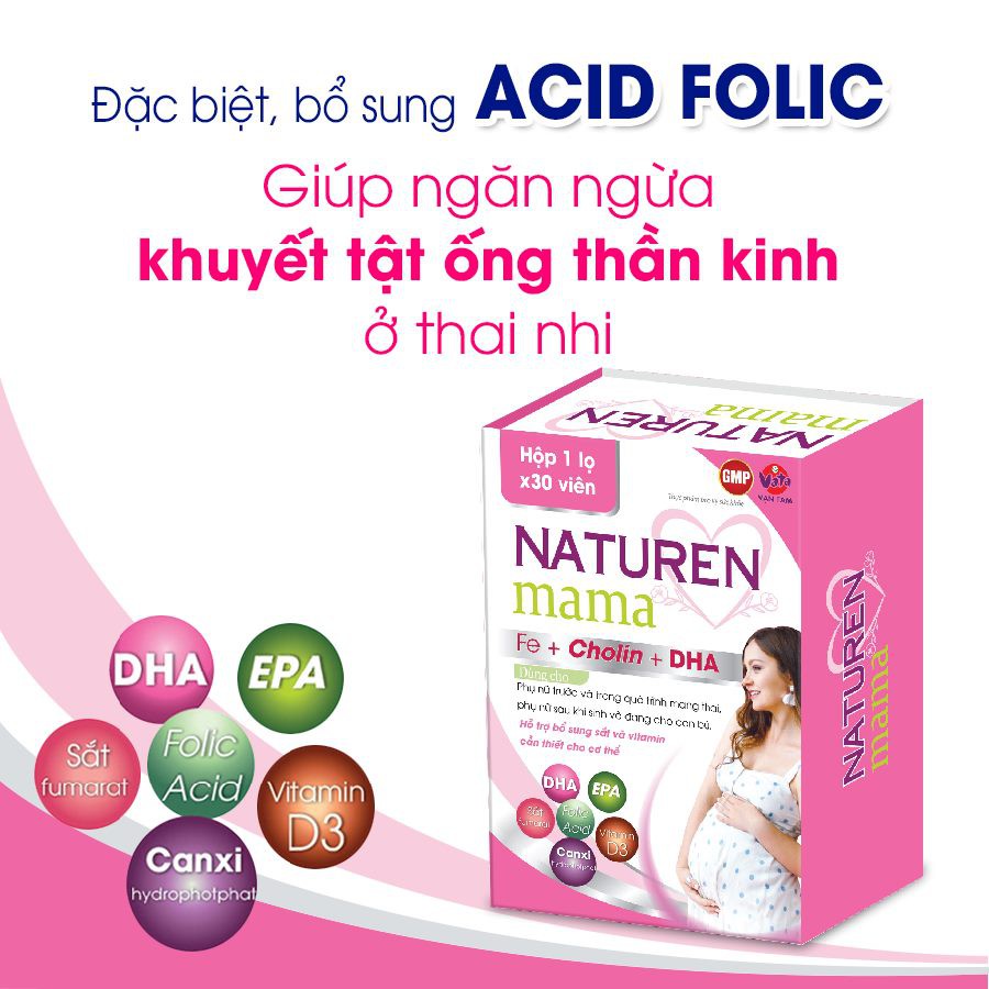 Naturen Mama viên uống Vitamin tổng hợp cho bà bầu, thuốc bổ bầu, tốt cho phụ nữ mang thai, bổ sung khoáng chất | BigBuy360 - bigbuy360.vn