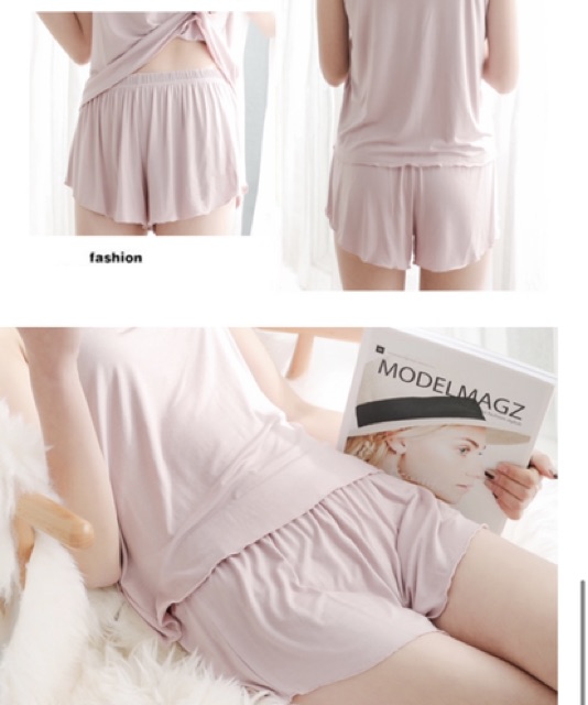 Bộ ngủ hè 100% cotton mát lạnh bộ mặc nhà co dãn màu trơn