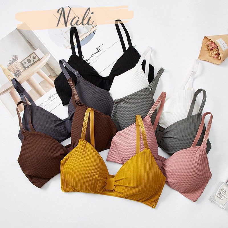 Áo lót, áo bra cotton nơ đệm dày không gọng NL028
