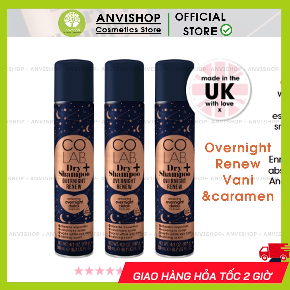 Dầu Gội Khô Colab Dry Shampoo (200ml) (Mùi hương đọc kỹ từng ảnh)| Hút dầu cực nhanh không để lại vệt trắng