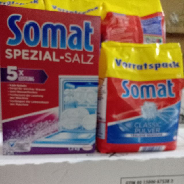 Combo bột rửa bát Somat+muối rửa bát Somat 1,2kg ( mẫu mới 2019 ) xuất xứ Đức