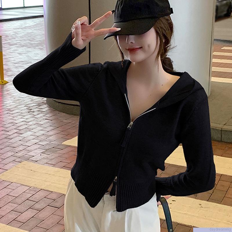 Áo Khońc Cardigan Tay Dài Phong Cách Thời Trang Hàn Quốc Áo Len Croptop