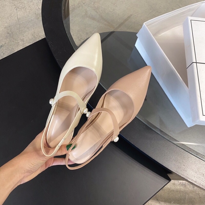 Giày búp bê nữ quai ngang gắn hạt ngọc xinh xắn , SB23 - Oula Store