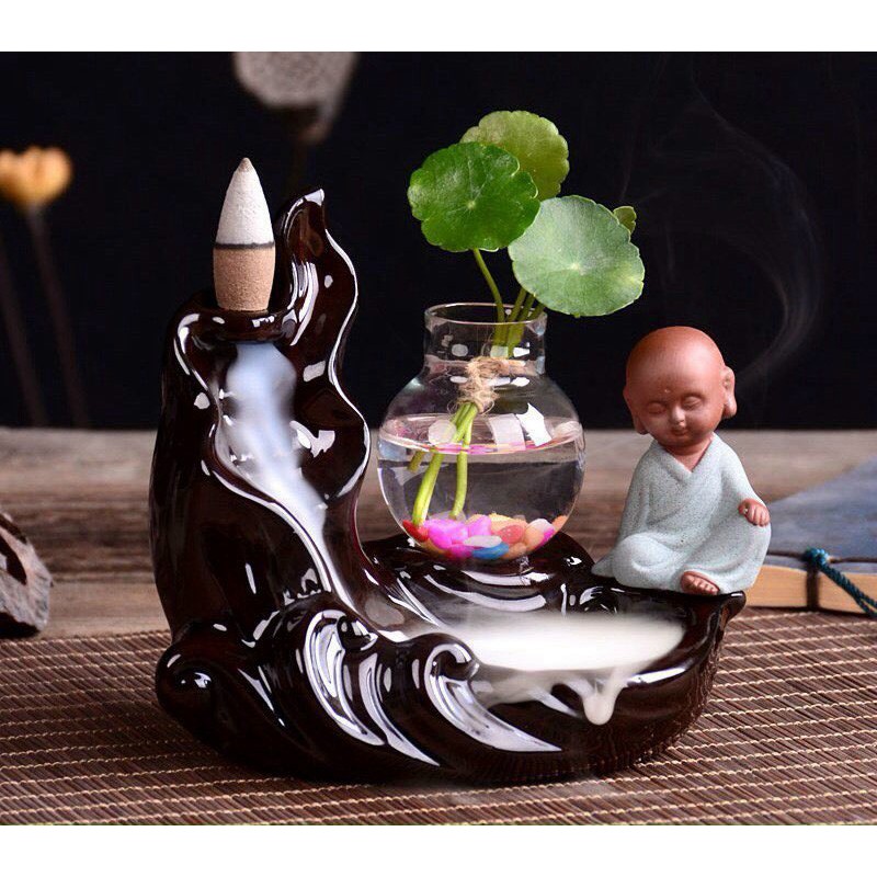 Thác Khói Trầm Hương-Sư Tiểu Bên Thác Suối-Tặng 10 nụ trầm tự nhiên