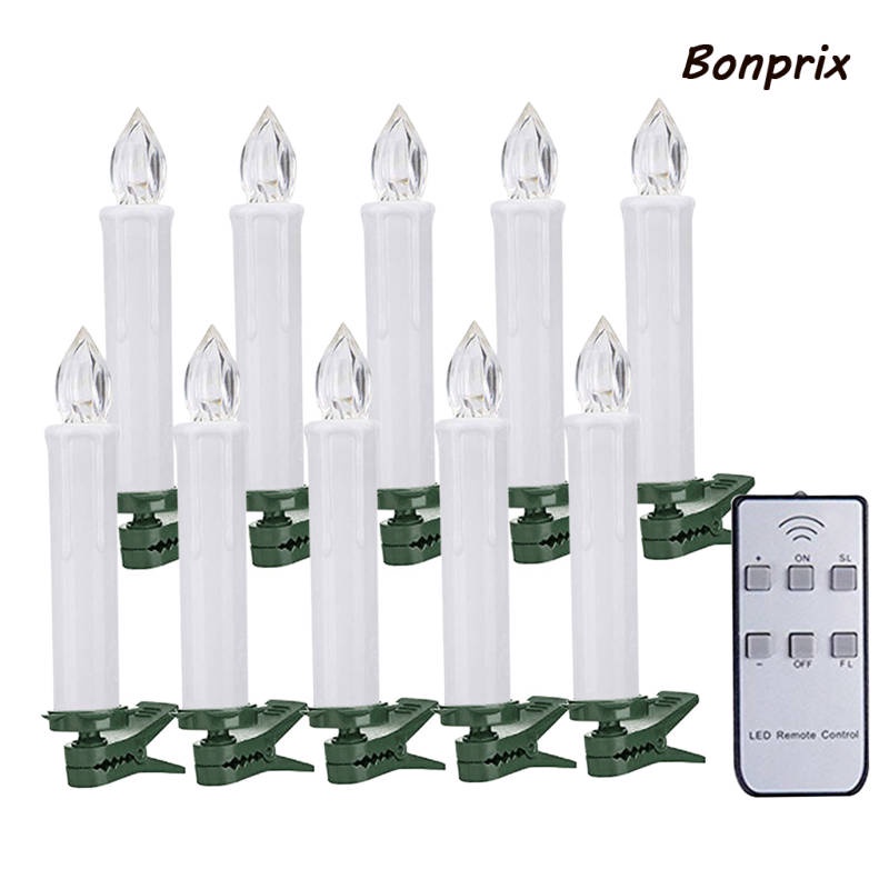 Đèn LED hình nến điều khiển từ xa ánh sáng ấm áp 10cm có chế độ hẹn giờ dùng trang trí tiệc sinh nhật/ Noel/ nhà hàng