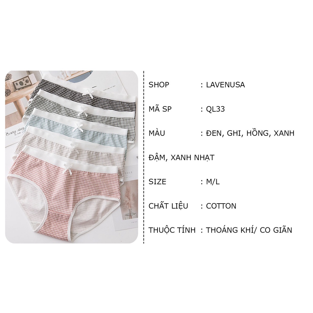 Quần lót nữ cao cấp kháng khuẩn Cotton mềm mại thoáng mát LAVENUSA QL33