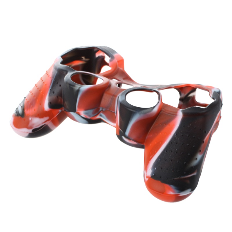 Vỏ silicon bảo vệ tay cầm chơi game PS2 PS3 màu đen + đỏ