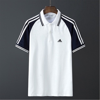 Áo polo ngắn tay màu trơn in logo adidas thời trang mùa hè cho nam và nữ
