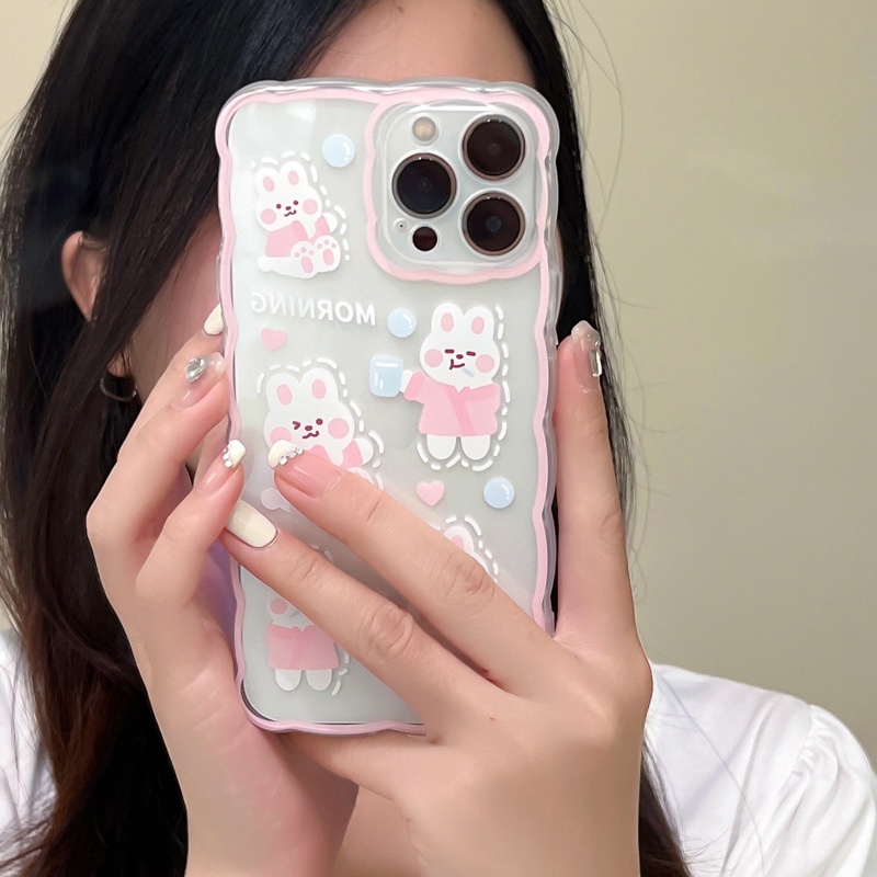 Ốp Điện Thoại Silicon In Hình Thỏ Hoạt Hình Cho Iphone 13Pro 12Promax 11 6 7 8 xs 14