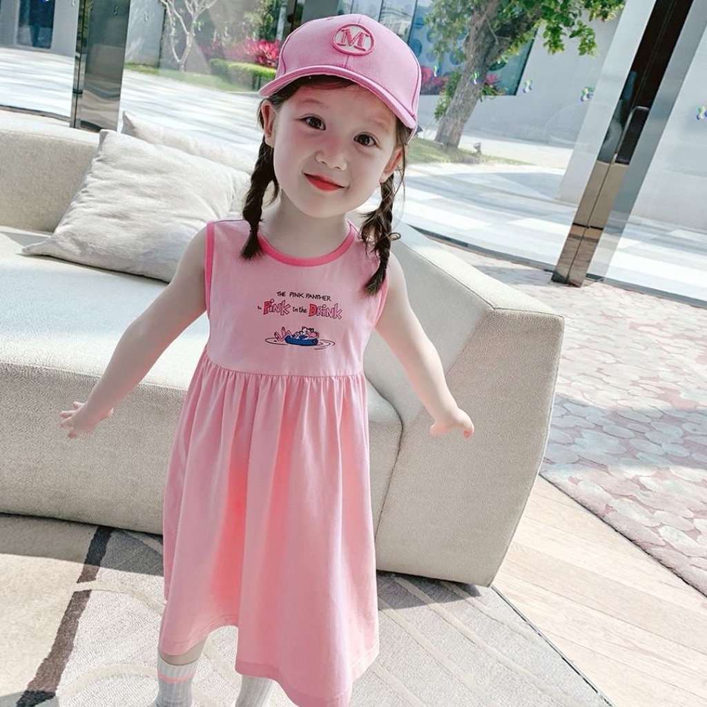 Đầm Không Tay In Hình Hoạt Hình Dễ Thương Thời Trang Mùa Hè Hàn Quốc 2023 Dành Cho Nữ