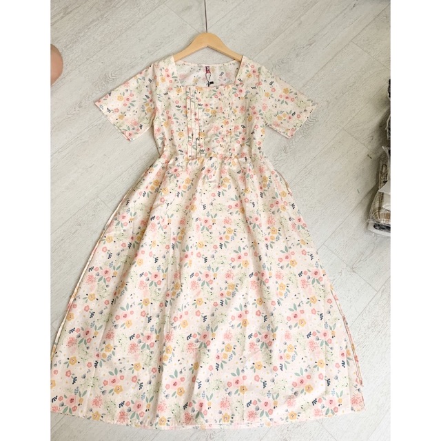 Váy BabyDoll hoa vàng - Váy BabyDoll Hàn Quốc dáng dài