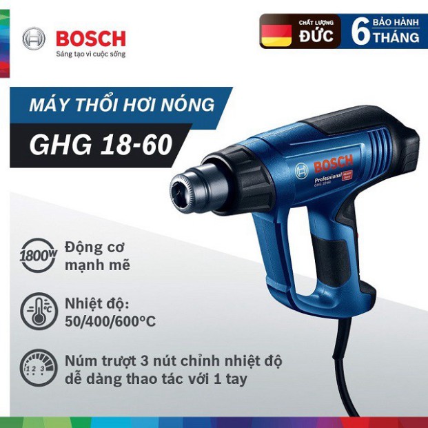 [HÀNG CHÍNH HÃNG] Máy Thổi Hơi Nóng Bosch GHG 18-60