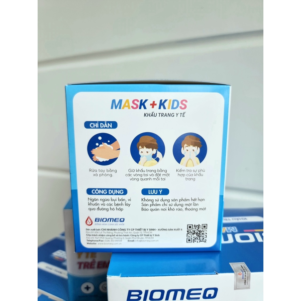 Khẩu trang TRẺ EM BIOMEQ - Hộp 50 cái