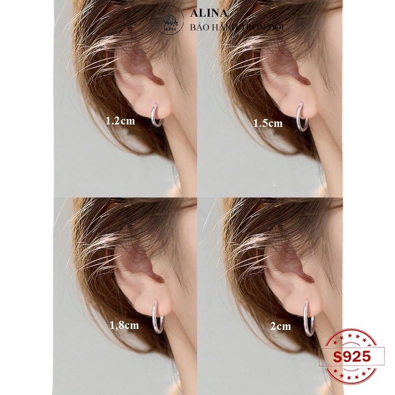 Khuyên Tròn Bạc Ta Dày Giá Tốt Nam Nữ Khoen Trơn Cá Tính Nhiều Size