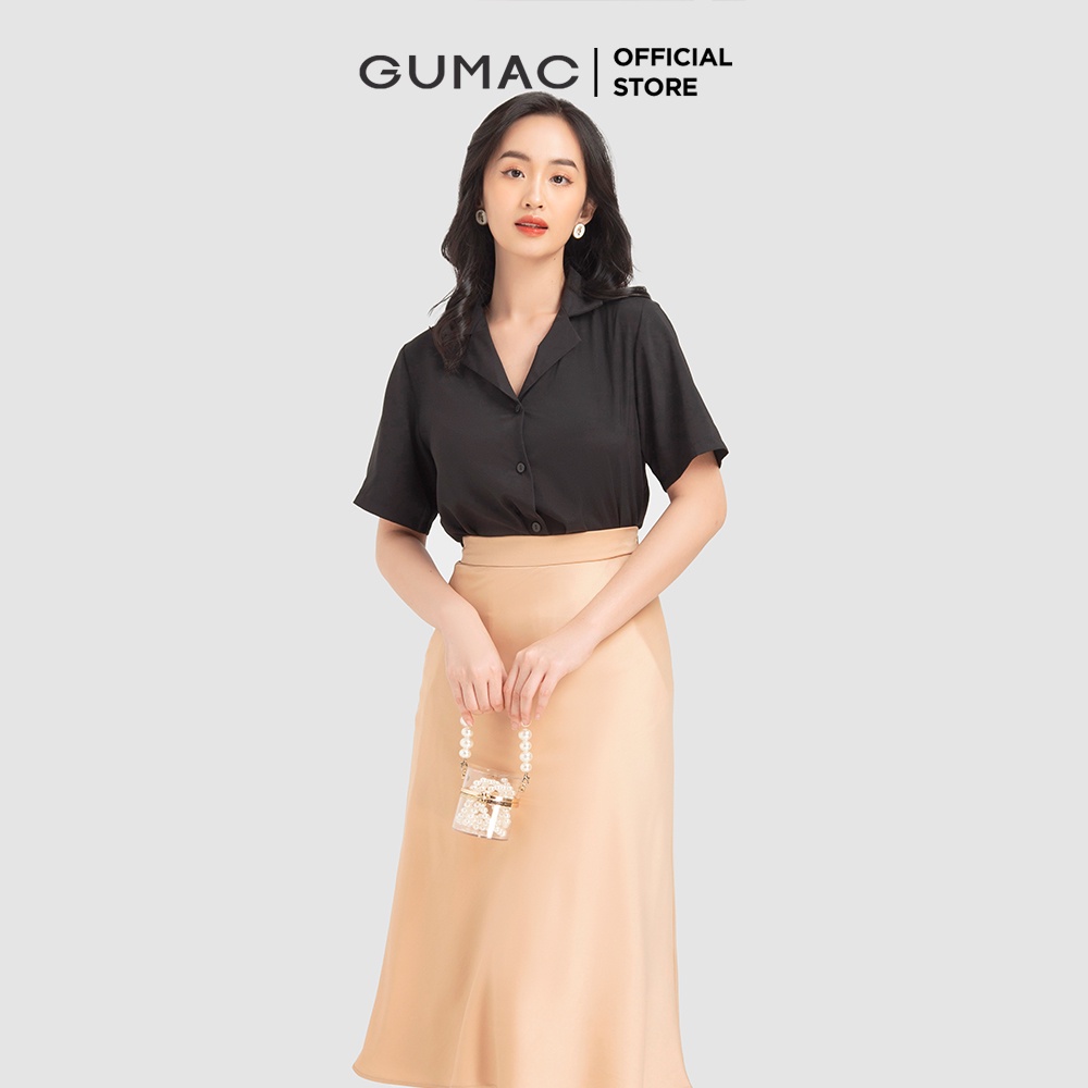 Áo sơ mi nữ tay ngắn cổ vest AB12003 GUMAC | BigBuy360 - bigbuy360.vn