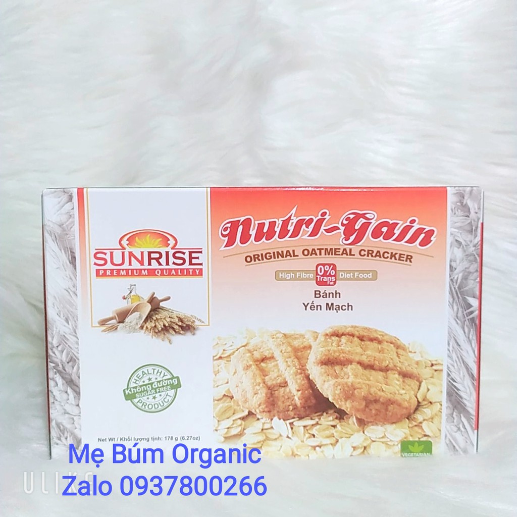 [ HCM Giao Hỏa Tốc] Bánh Yến Mạch Nguyên Chất  Nutri - Gain, Dành Cho Người Ăn Kiêng, Tiểu Đường Hộp 178g ( 16 bánh)