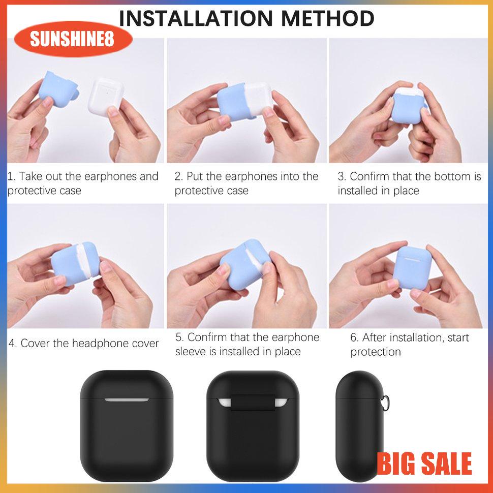 【SUN】Earphone Case For Airpods1/2 Soft Silicone Shockproof Wireless Headphone Cover