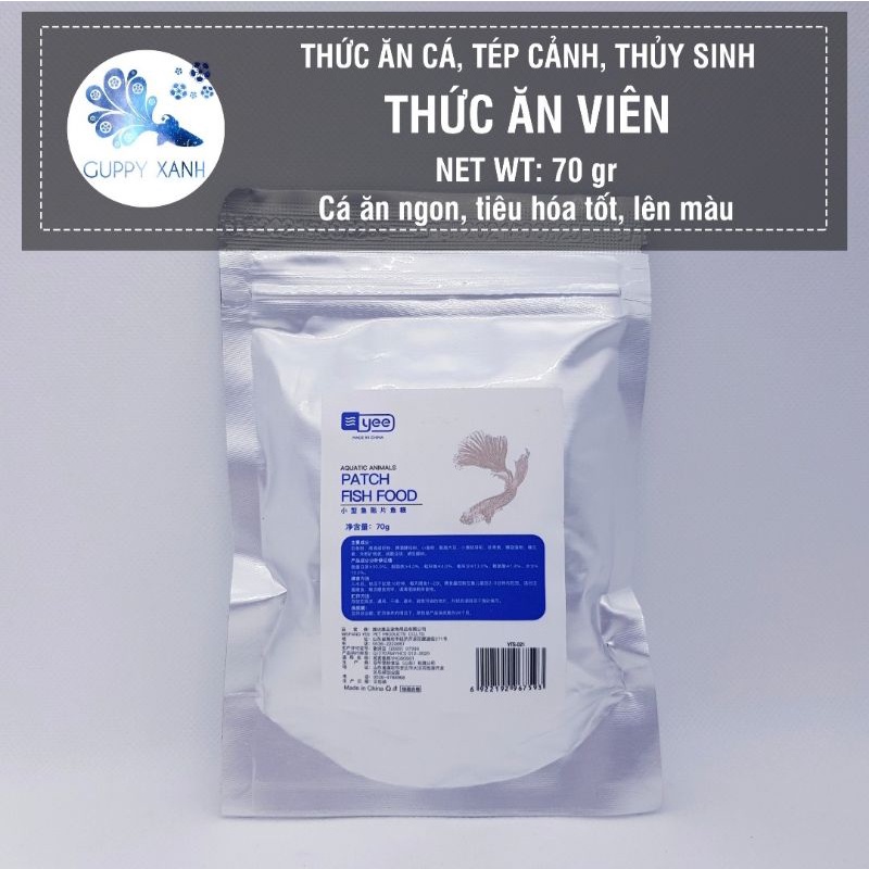 Thức Ăn Dán Kính Cao Cấp YEE Túi 70Gr Mix 2 Loại - Thức Ăn Giàu Dinh Dưỡng Cho Cá Cảnh