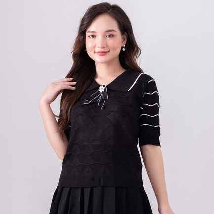 Áo Len Nữ Tay Ngắn Thắt Nơ Cách Điệu Phong Cách Hàn Quốc kiểu áo len nữ mẫu mới - sota Shop