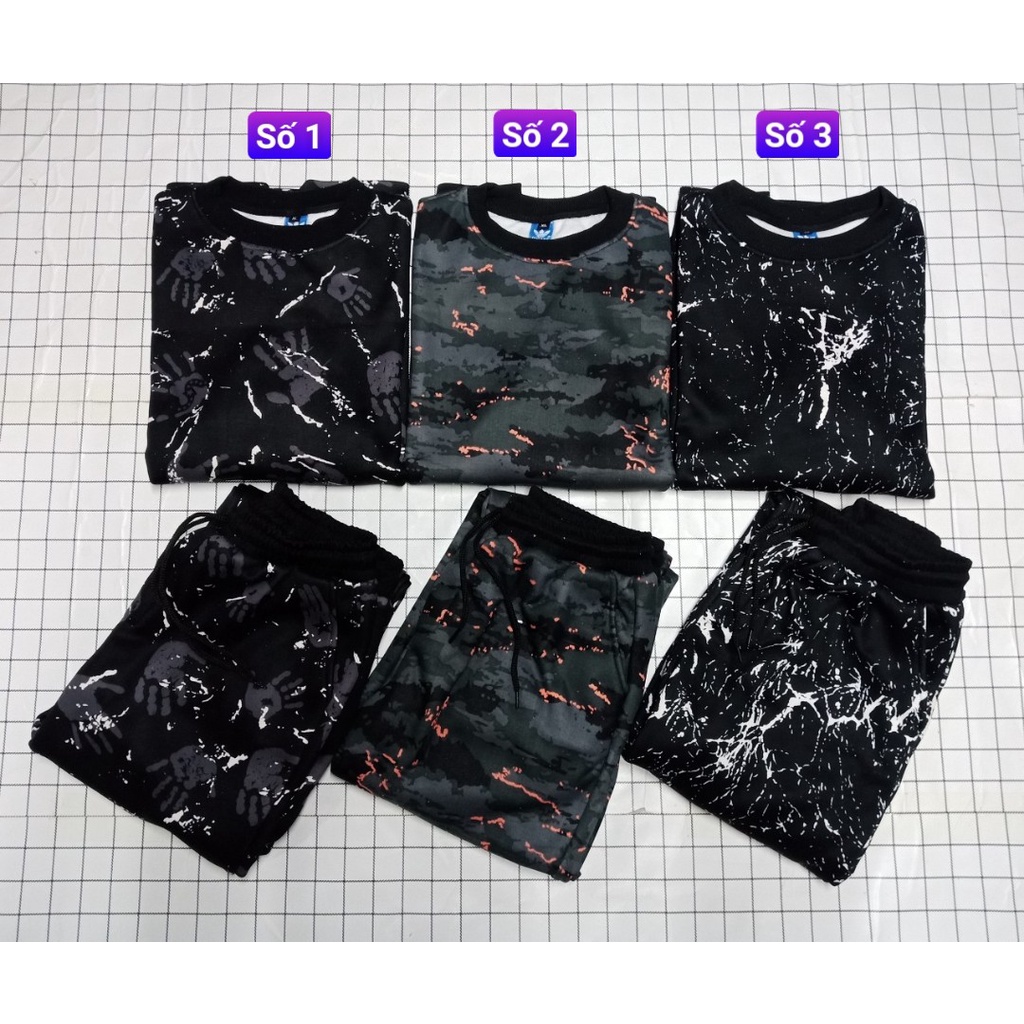 Bộ nỉ nam poly lót bông trẻ trung, bộ thu đông nam cổ tròn chất liệu nỉ bông dày ấm