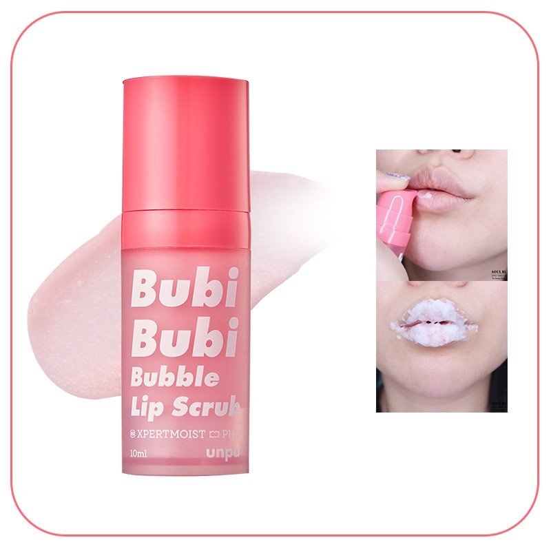 Gel sủi cực lành tính, làm bong tróc da chết, siêu mềm môi Unpa Bubi Bubi Lip #001