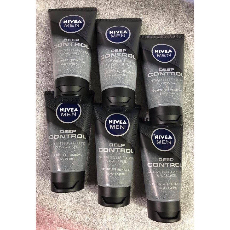 GEL RỬA MẶT NIVEA MEN Deep Control Anti-Blackhead Peeling – 75 ml