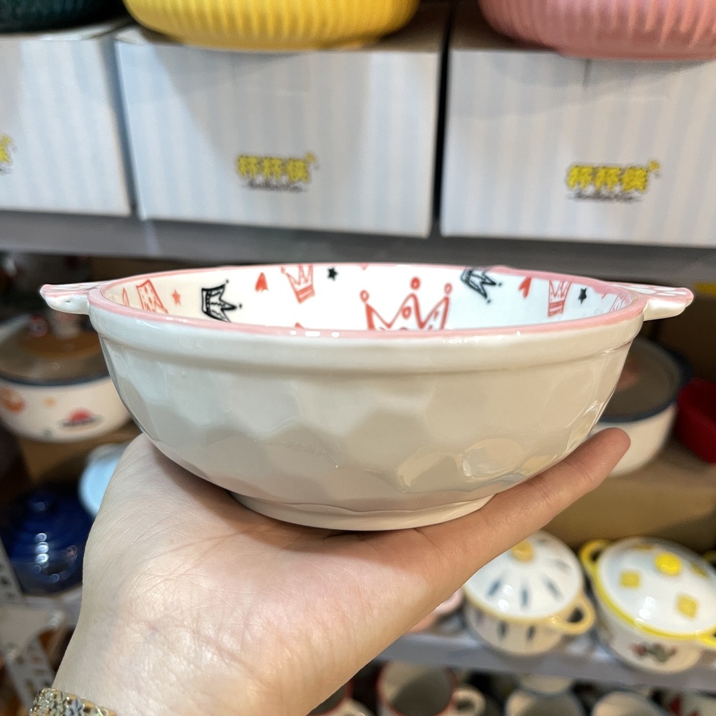 Bộ bát đĩa gốm sứ decor cho bé ăn dặm siêu đáng yêu