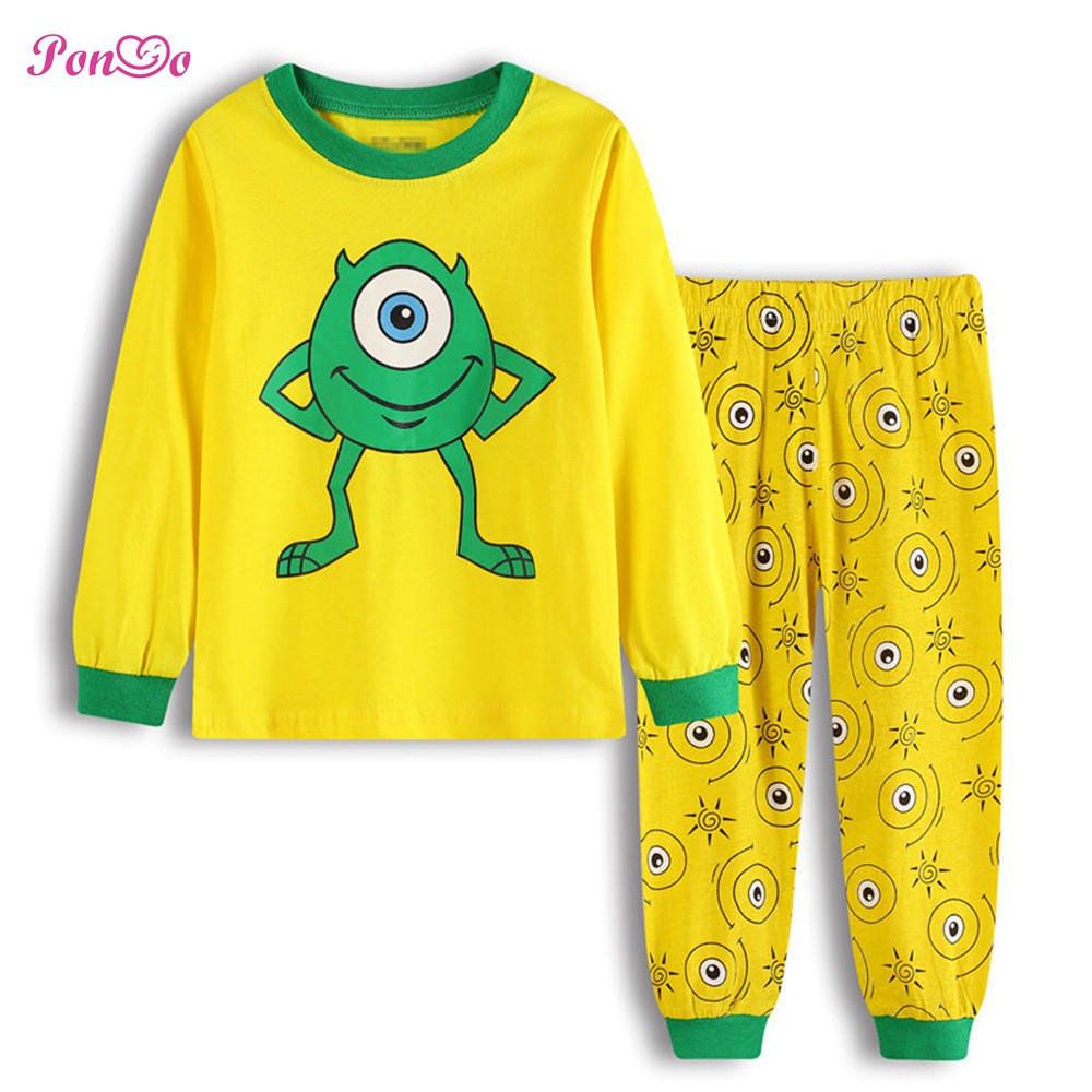 Bộ Đồ Ngủ Pijama Dài Tay In Hình Khủng Long Dễ Thương Cho Bé Trai (2-7 Tuổi)