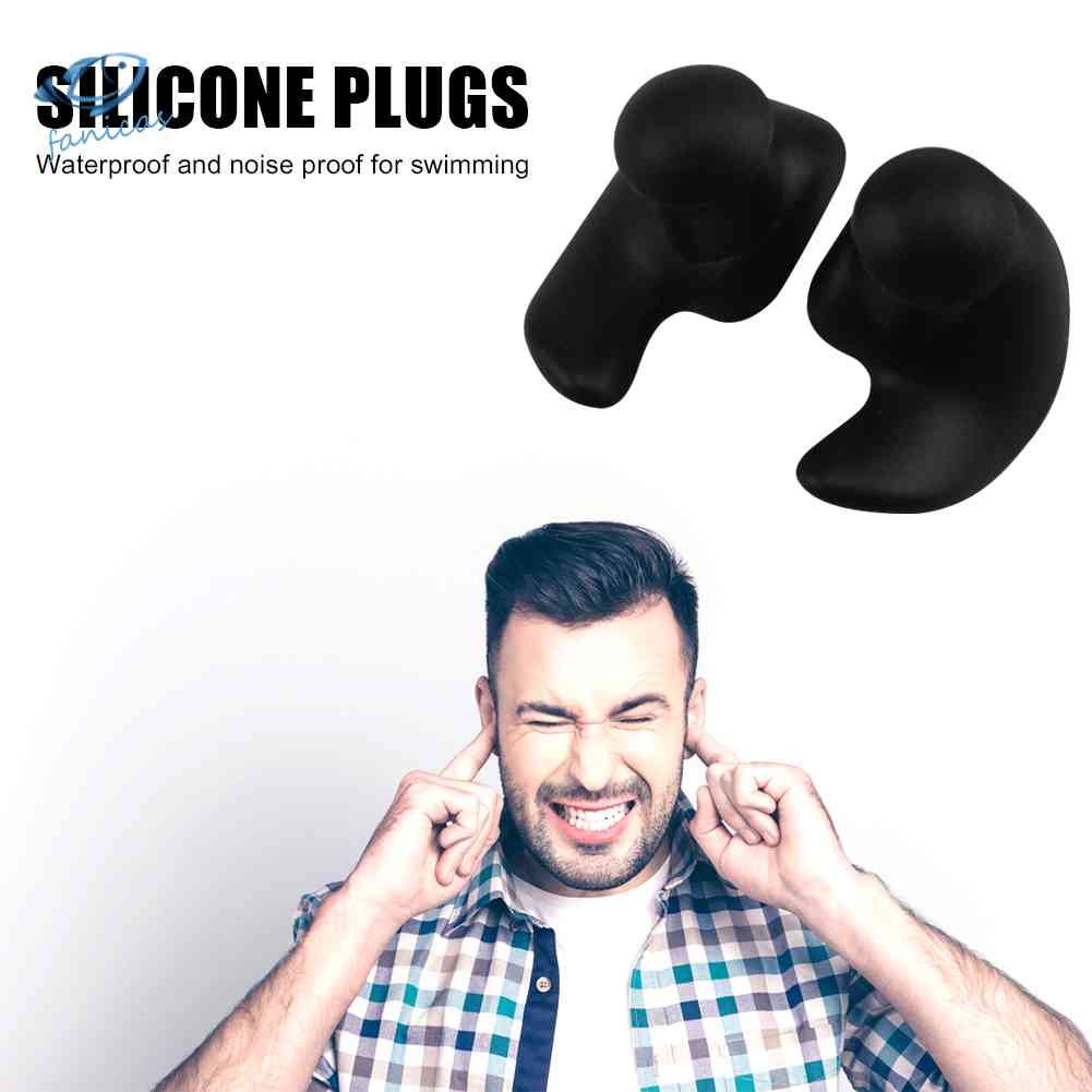 1 Cặp Nút Bịt Tai Bằng Silicone Chống Nước Tiện Dụng Khi Đi Bơi