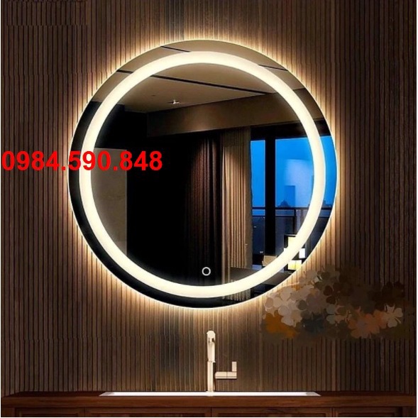 Gương tròn treo tường đèn led cảm ứng cao cấp D40cm (Vietnamese House)