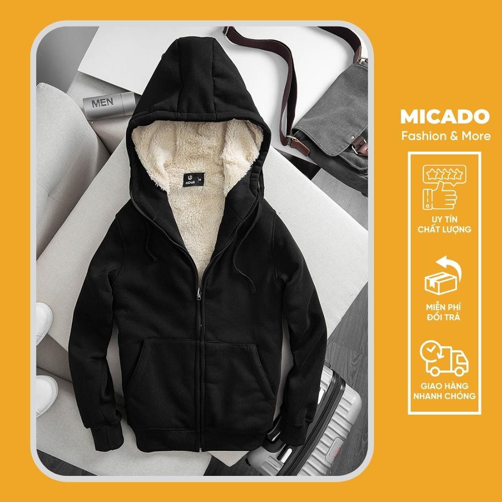 Áo nỉ lót lông nam hoodie mẫu mới cực ấm có túi mũ hàng may kỹ Micado | BigBuy360 - bigbuy360.vn