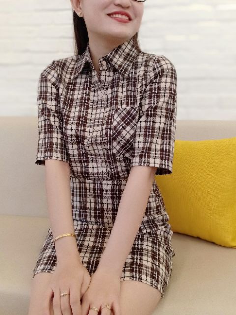 Đầm công sở, set áo váy caro phong cách cá tính