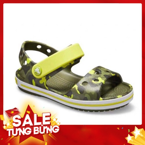 Sandal Trẻ Em - Dép Quai Hậu Cho Bé Cross Band Màu Camo Vàng - Tặng 10 Sticker Hình Gắn - Hàng nhập khẩu