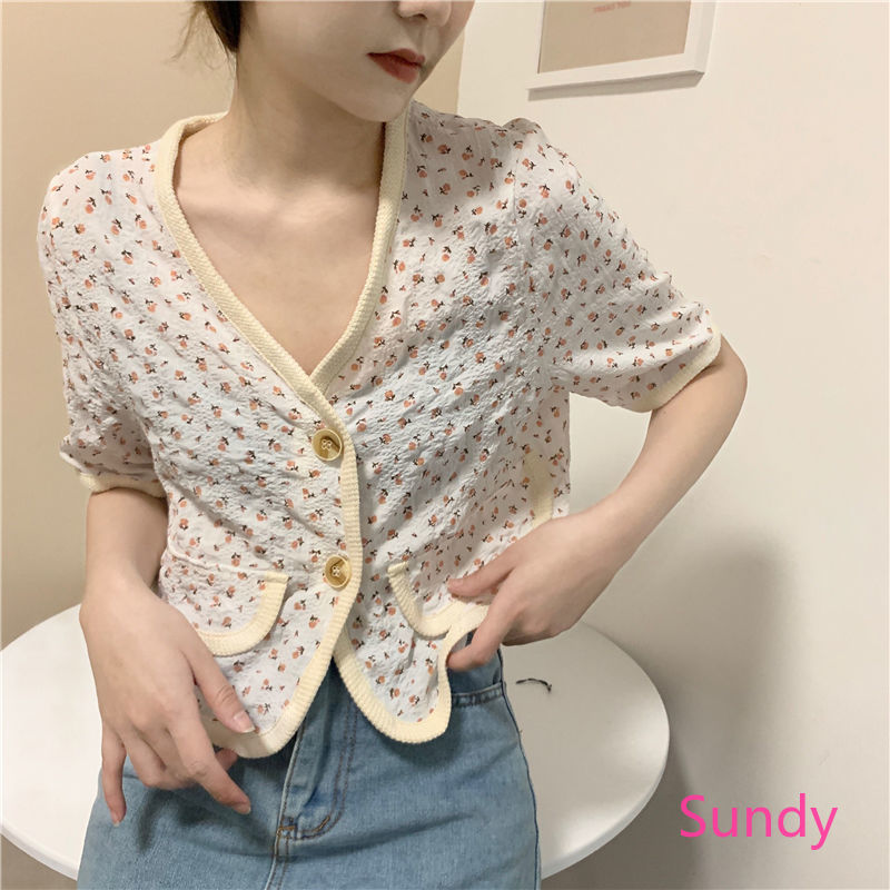 Áo Sơ Mi Croptop Phong Cách Retro Thời Trang Nữ Tính