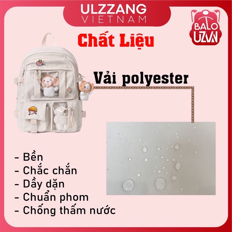 Balo đi học nam nữ Ulzzang basic chống nước, cặp sách laptop phong cách Unisex Hàn Quốc dành cho học sinh, sinh viên.