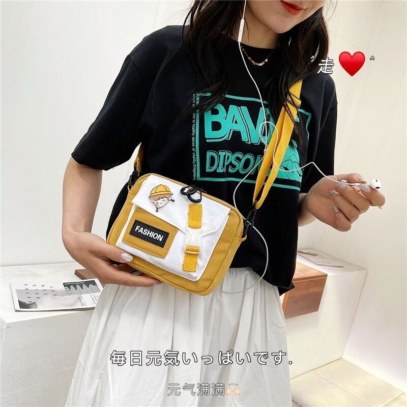 Túi Đeo Chéo Nhỏ Bằng Vải Canvas Phong Cách Phương Tây Đơn Giản Phong Cách Mới Cho Nữ