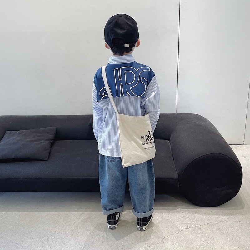 Áo Sơ Mi Cotton Dài Tay Kẻ Sọc Thời Trang Xuân Thu Hàn Quốc Mới Cho Bé Trai
