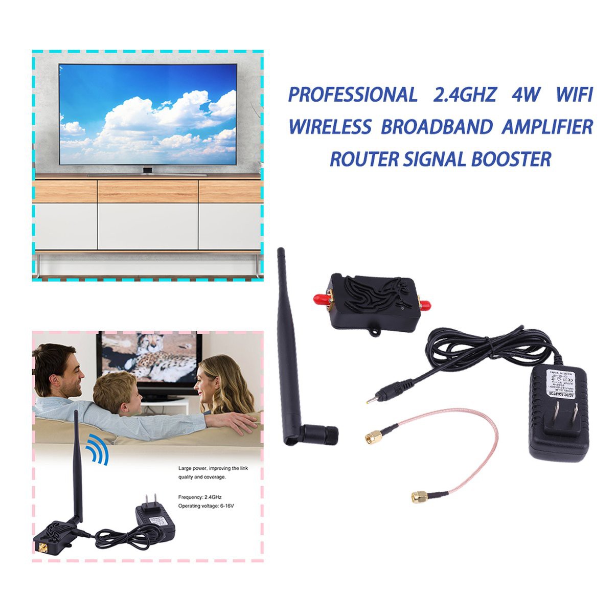 Bộ Khuếch Đại Tín Hiệu Wifi Không Dây 2.4ghz 4w | BigBuy360 - bigbuy360.vn