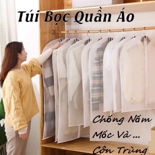 Túi Bọc Bảo Quản Quần Áo Treo Tủ Chống Bụi , Túi Bọc Trùm Quần Áo Loại Dày, Có Khóa,Chống Thấm,Nhiều Kích Thước
