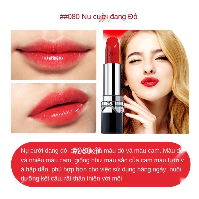 ❦◕Son môi Dior Yafei thương hiệu lớn 999 matte, dưỡng ẩm, không thấm nước, không phai, tẩy trắng, son môi trơn dành cho