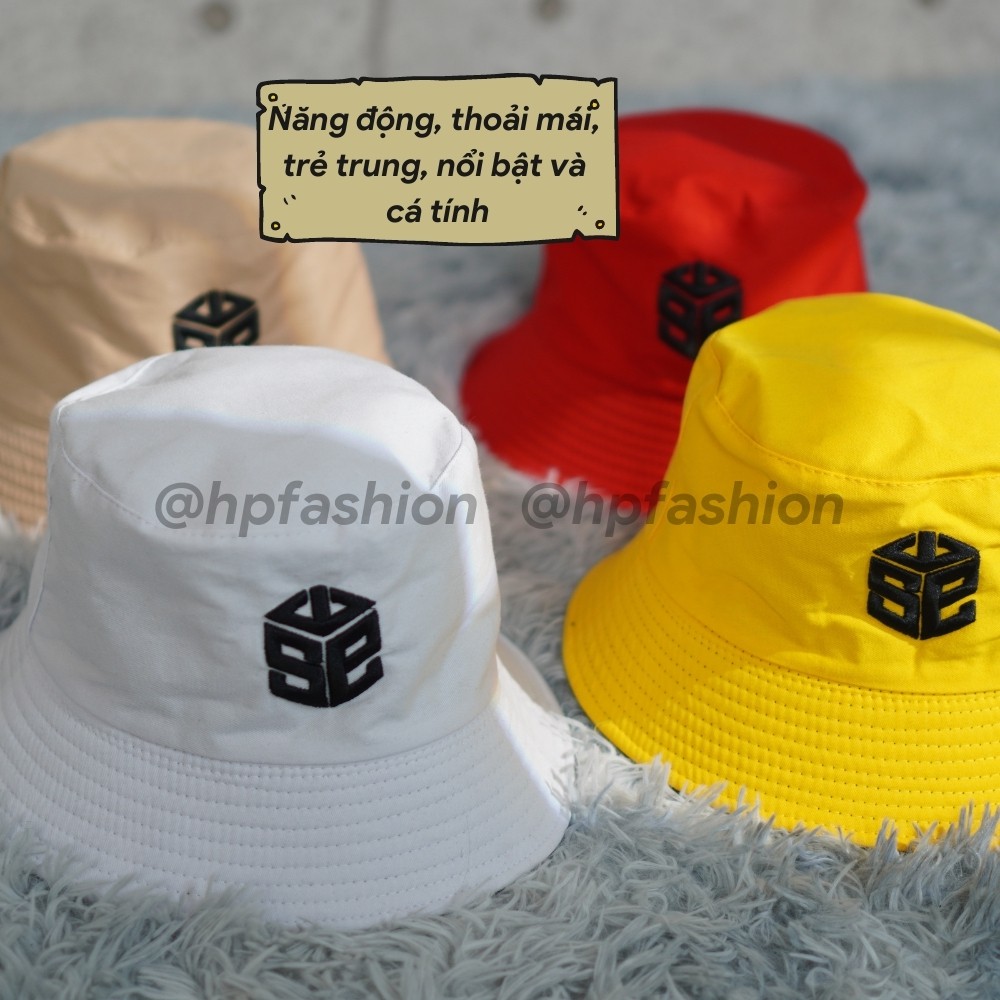 Nón Bucket vành tròn 2 mặt hoạ tiết SWE phong cách Ulzzang form unisex cho nam và nữ