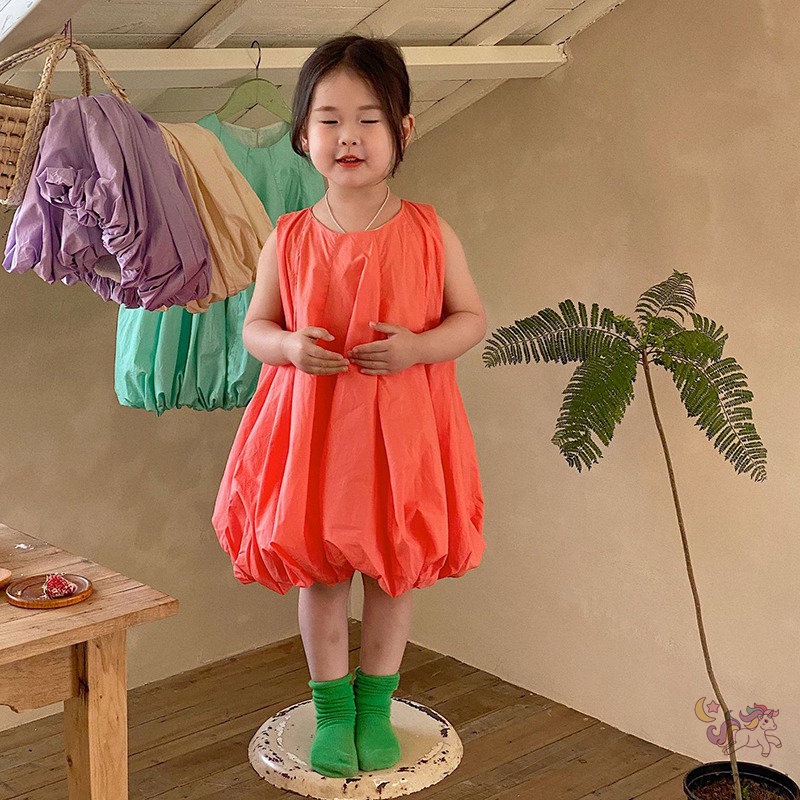 Đầm Dây Phong Cách Hàn Quốc Thời Trang Mùa Hè Dành Cho Bé Gái