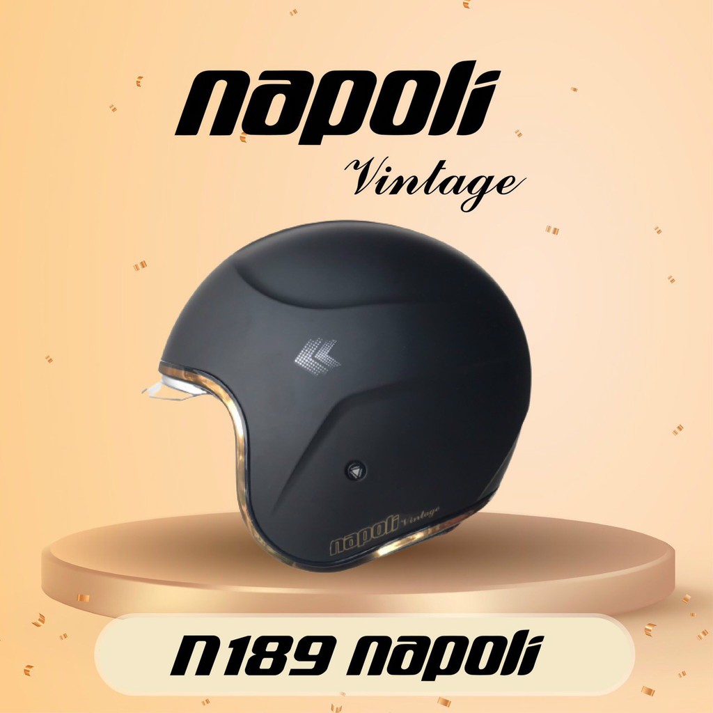 nón bảo hiểm 3/4 kính âm napoli N189 mẫu mới hàng công ty bảo hành 12 tháng