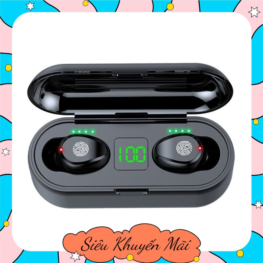 Tai Nghe Bluetooth Không Dây Amoi F9 Nút Cảm Ứng Kiêm Pin Sạc Dự Phòng lucas.shop1 nathan.shop1