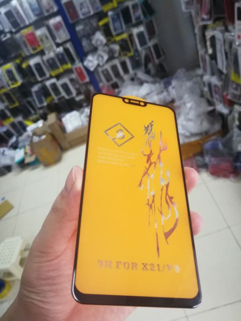 Cường lực 6D Vivo V9 Full Màn Full keo ôm màn 2.5D cao cấp ( tặng keo mép giấy lấy bụi )