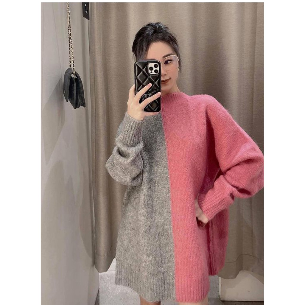 ÁO KHOÁC LEN CARDIGAN NỮ MÀU HỒNG/XÁM - 9598/228