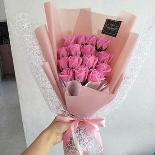 BÓ HOA SÁP 15 BÔNG TẶNG KÈM 1 THIỆP 20/10 (ảnh thật)