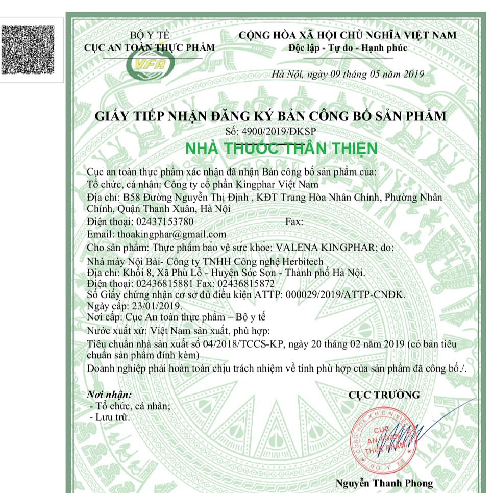Viên Ngủ Ngon Valena Kingphar – Giúp hỗ trợ an thần, ngủ ngon, giảm căng thẳng lo âu (30 Viên)